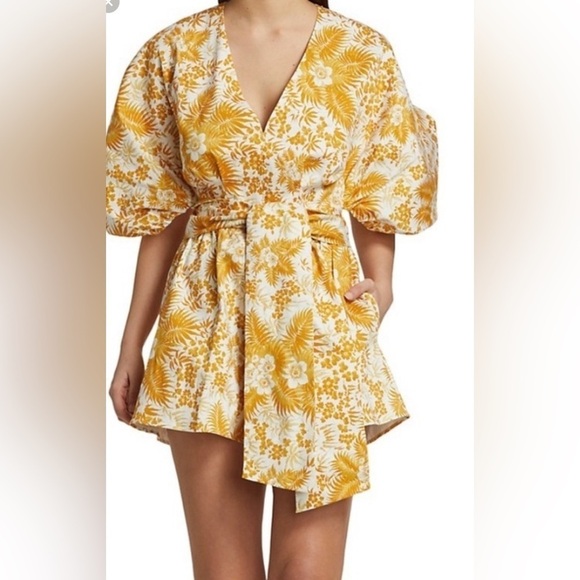 AMUR Floral Jumpsuit in Orange and White - Picture 5 of 12